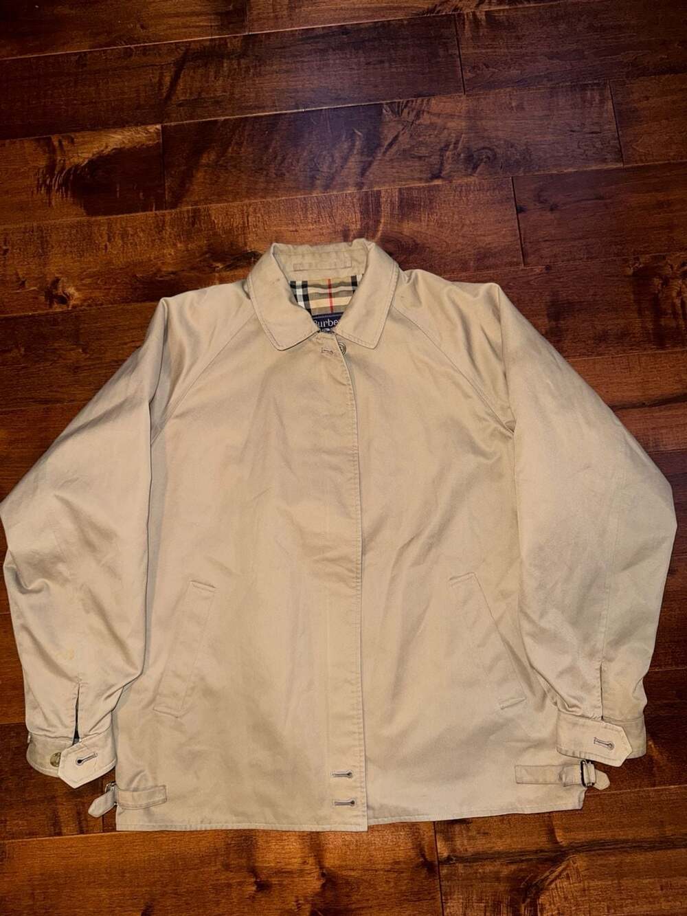 Vintage Burberrys Nova Check Lining Beige Harrington Jacket Made in England